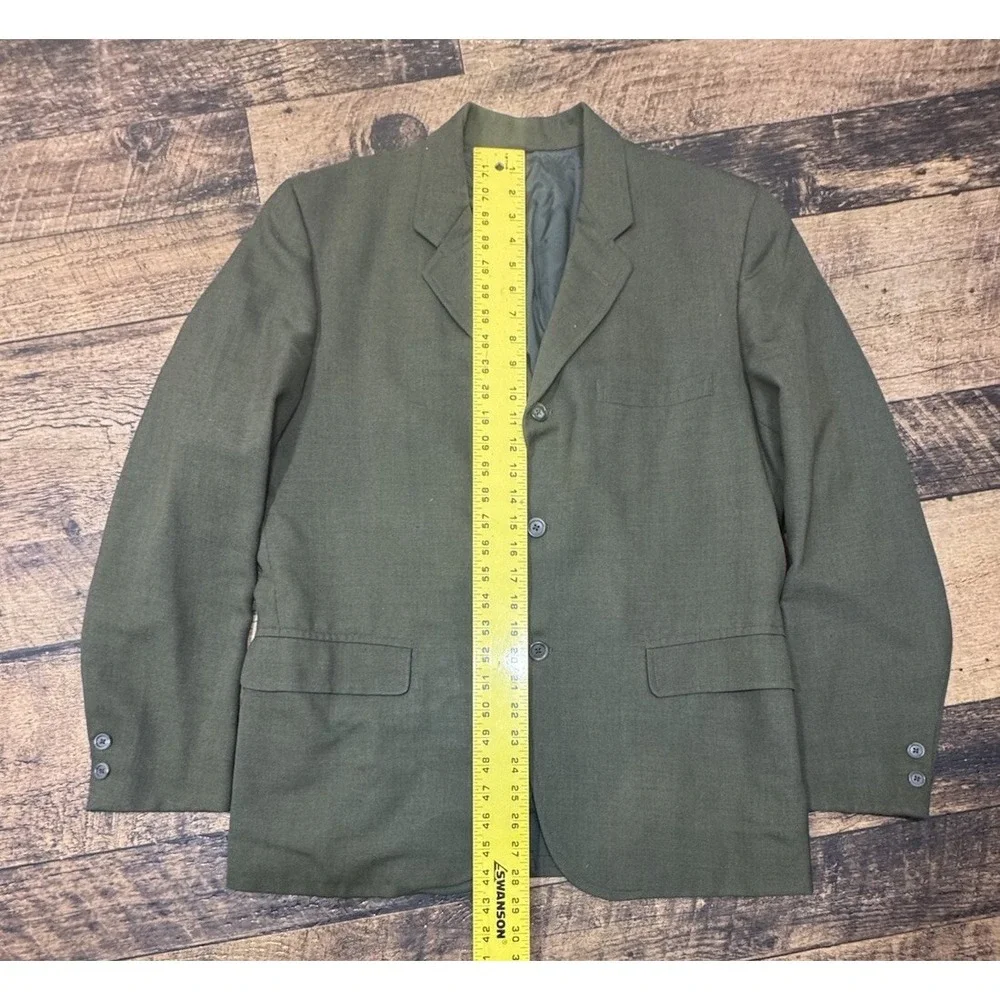 Vintage Tweed‎ Sport Coat LlMens Green Wool Herringbone Luke Winslow King Folk